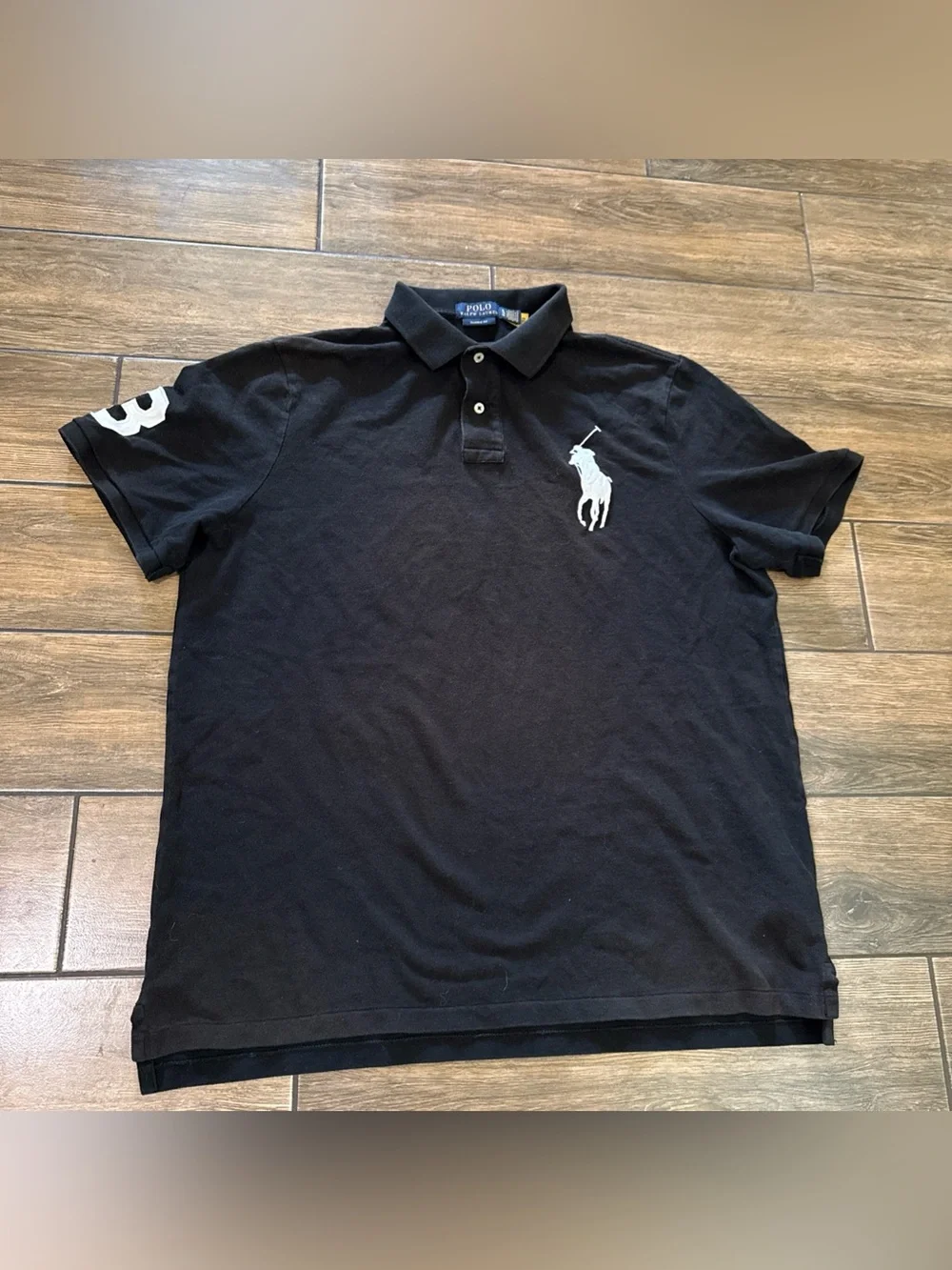 Polo Ralph Lauren Polo Shirt Men XL Big Pony BLACK Custom Fit Short Sleeve